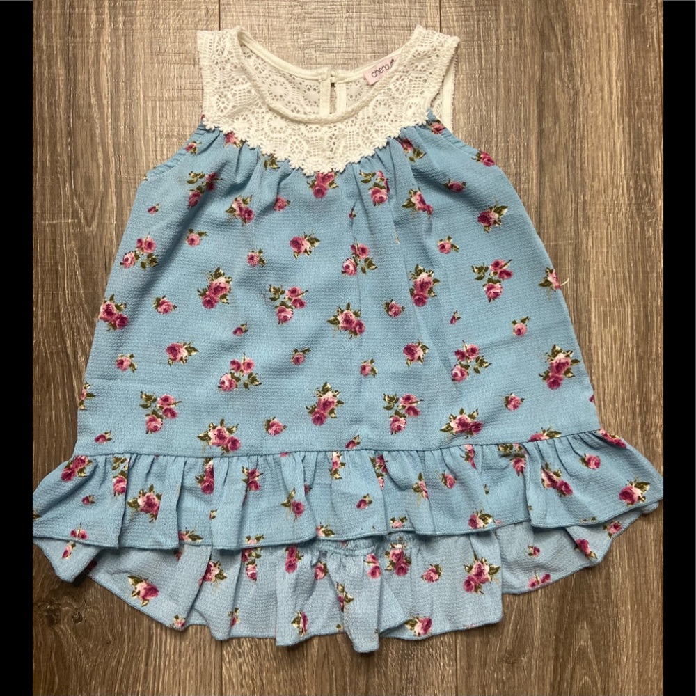 Chenault girl high/low ruffle top size 5